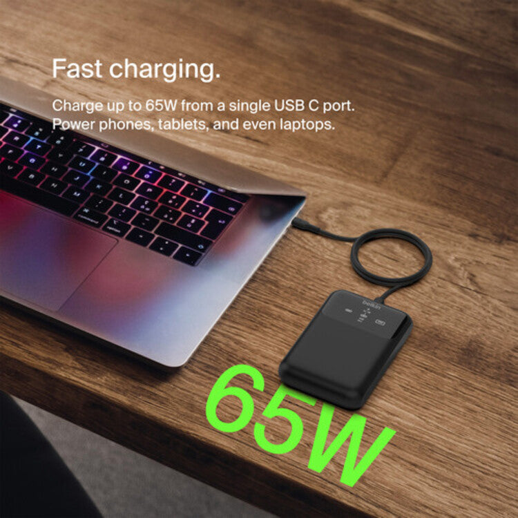 Belkin BoostCharge Pro 20K mAh 3 Port Laptop Power Bank (Black) 