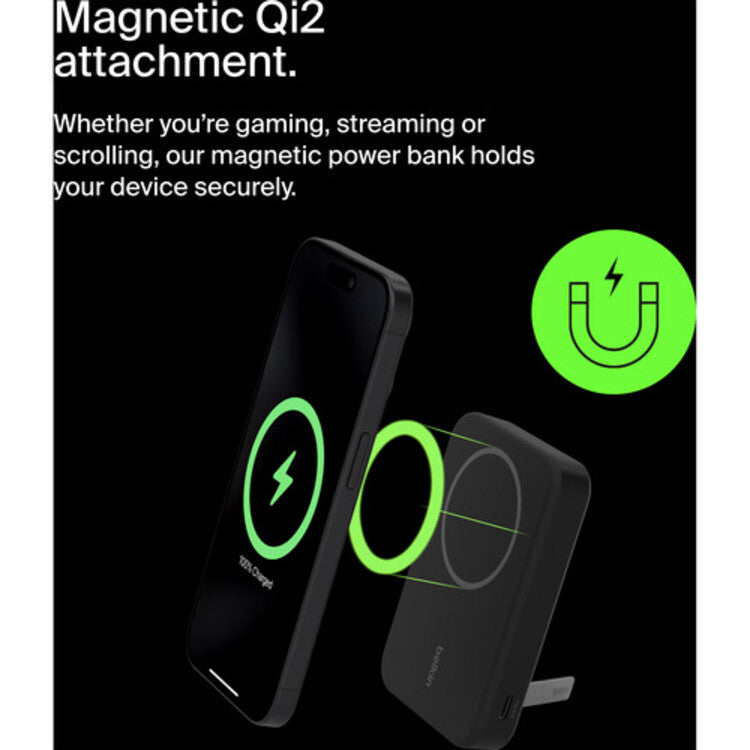 Belkin BoostCharge Pro 8K mAh Magnetic Power Bank with Qi2 (Black)