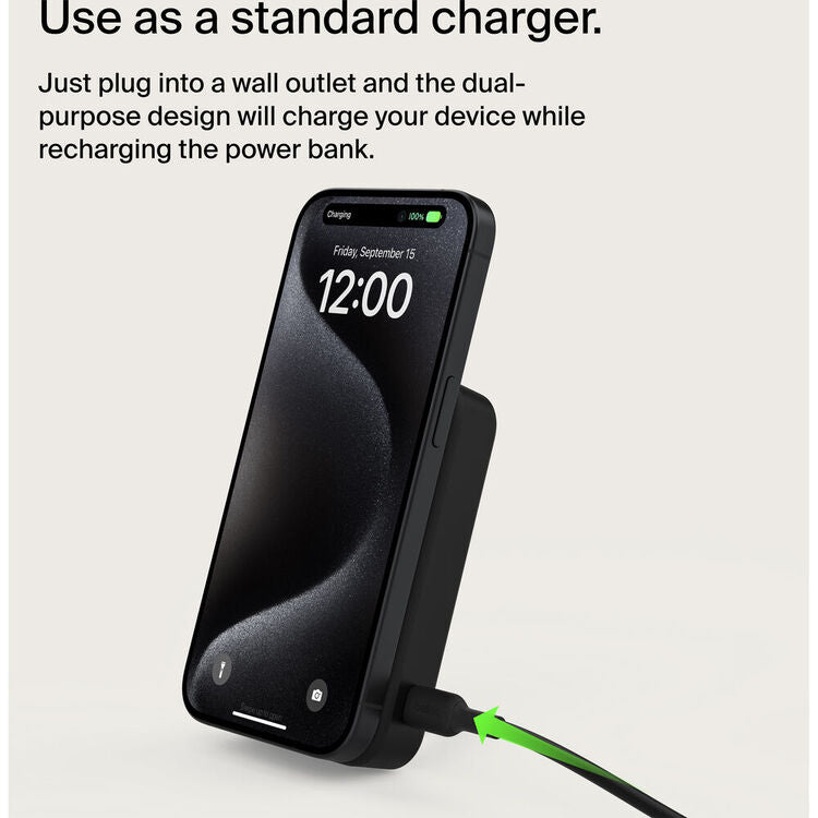 Belkin BoostCharge Pro 10K mAh Magnetic Power Bank with Qi2 (Black) 