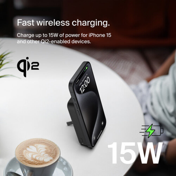 Belkin BoostCharge Pro 10K mAh Magnetic Power Bank with Qi2 (Black) 