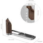 SmallRig L-Shape Mount Plate with Wooden Handle for FUJIFILM GFX100RF (Silver)