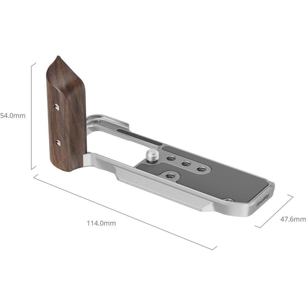 SmallRig L-Shape Mount Plate with Wooden Handle for FUJIFILM X-M5 (Sliver) 5261