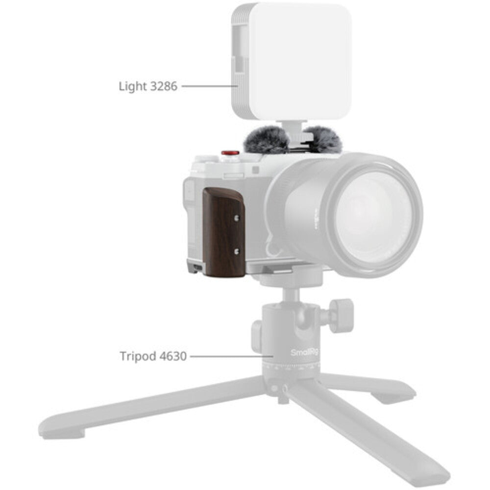 SmallRig L-Shape Mount Plate with Wooden Handle for FUJIFILM X-M5 (Sliver) 5261