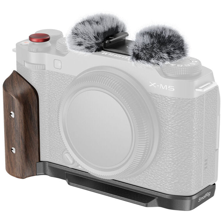 SmallRig L-Shape Mount Plate with Wooden Handle for FUJIFILM X-M5 (Black) 5260