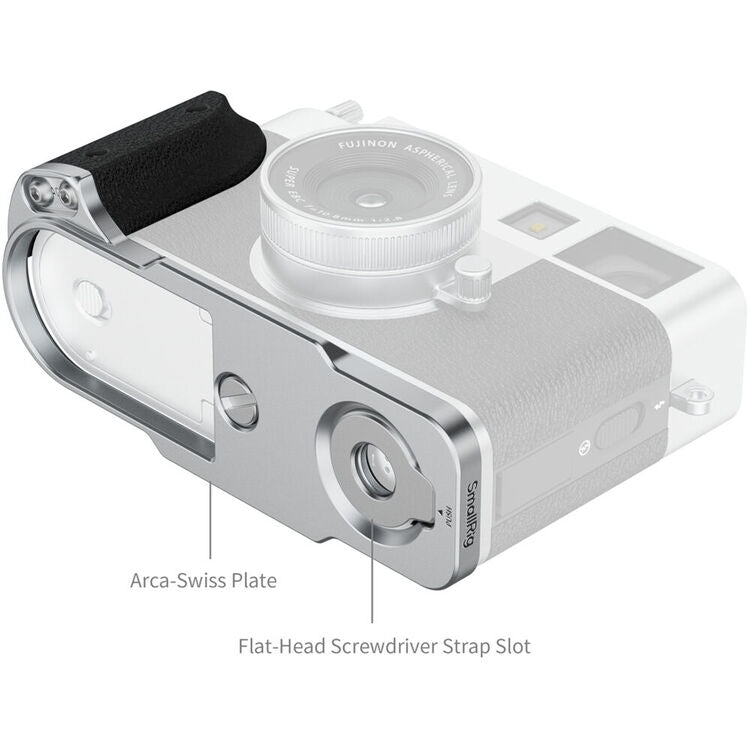 SmallRig L-shaped Mount Plate with Silicone Handle for FUJIFILM X half (Silver) 5216