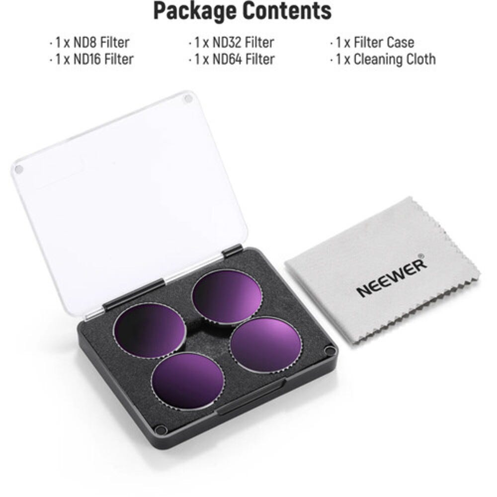 NEEWER FL-B04 ND Filter Kit for DJI Osmo Action - 4 Pack