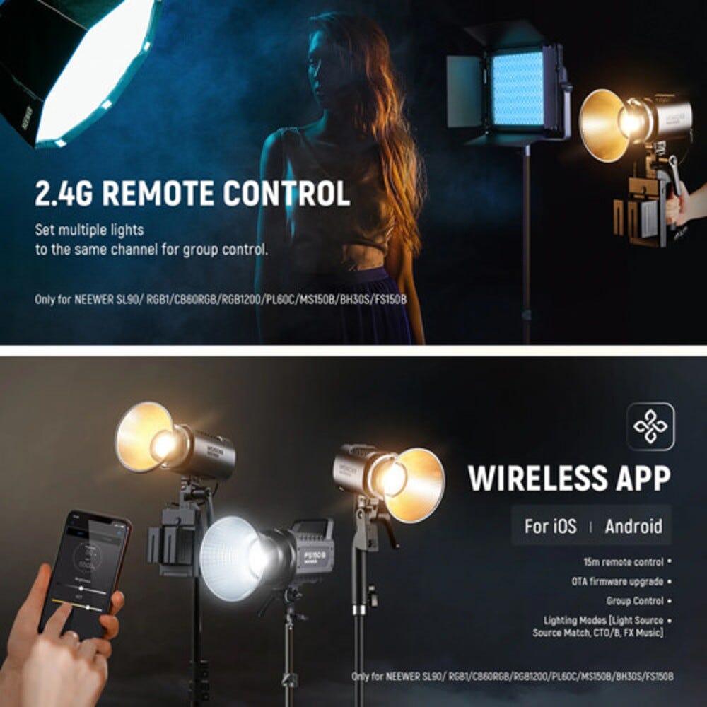 NEEWER MS60B Bi-Colour LED Video Light with App Control