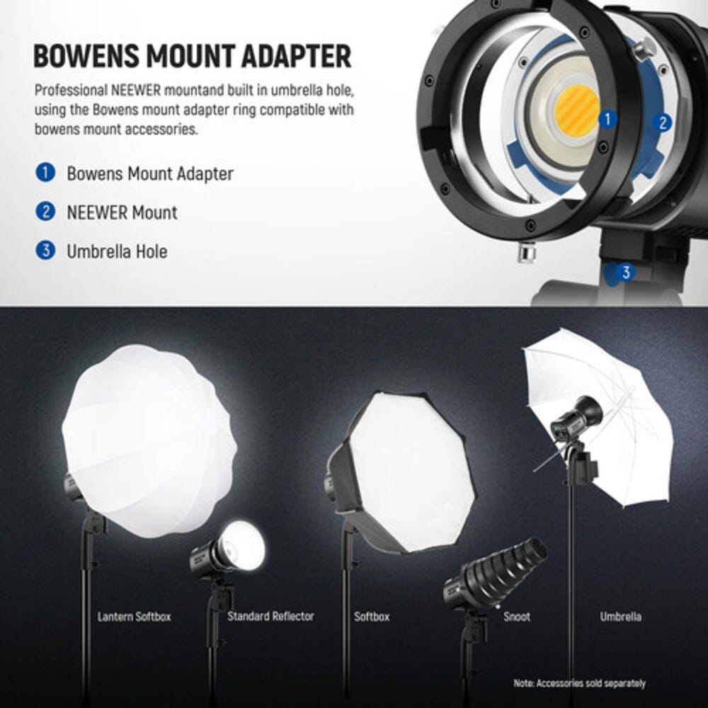 NEEWER MS60B Bi-Colour LED Video Light with App Control