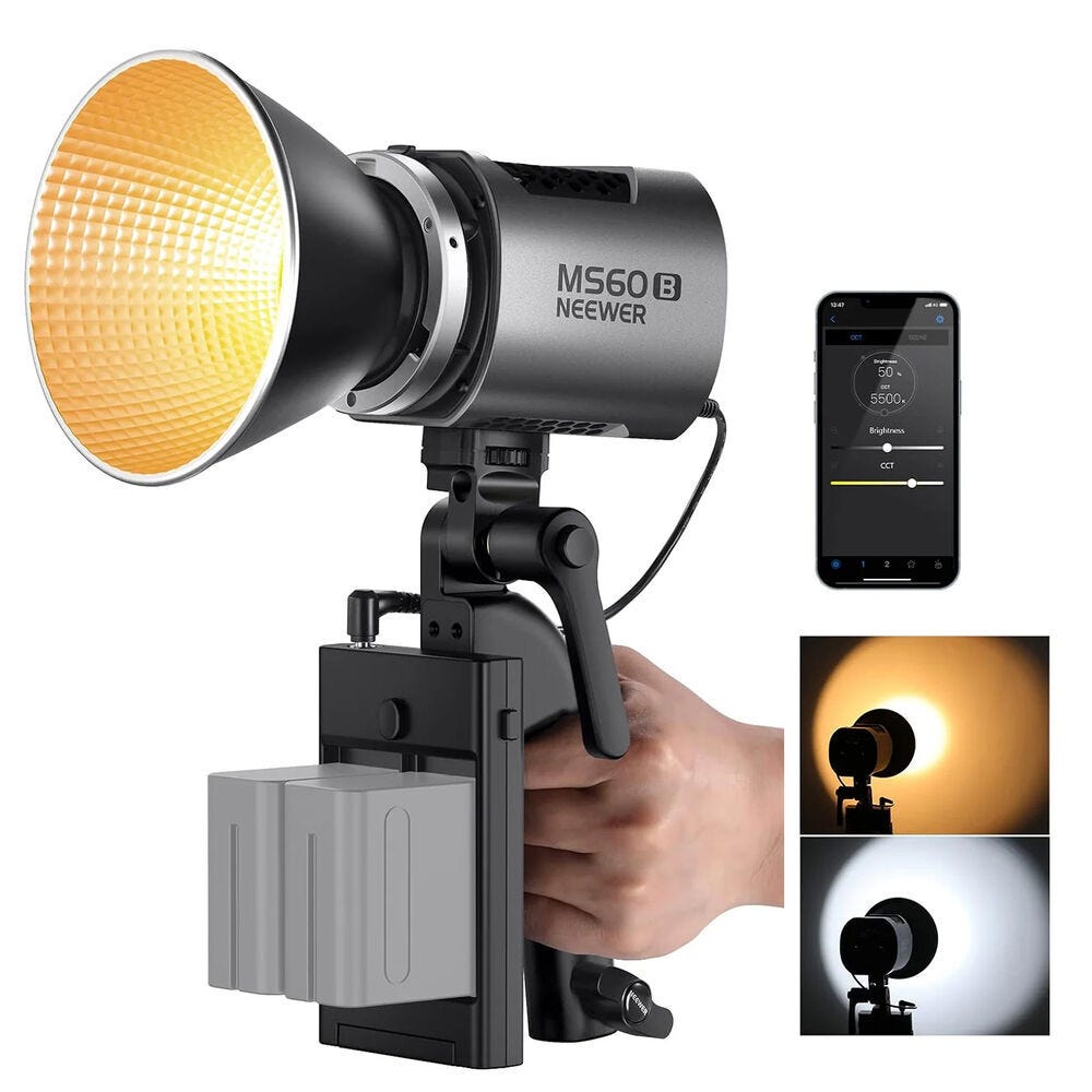 NEEWER MS60B Bi-Colour LED Video Light with App Control