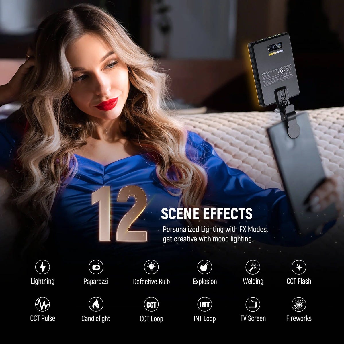 NEEWER VL67B Bi-Colour LED Video Light with Phone Clip