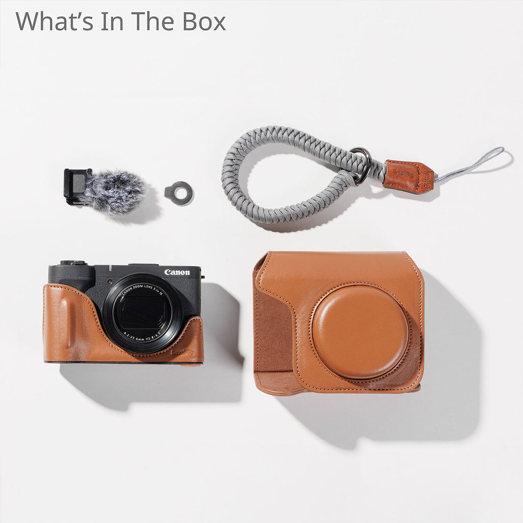 SmallRig Leather Case Kit for Canon PowerShot V1 (Brown) 5385