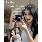 SmallRig Leather Case Kit for Canon PowerShot V1 (Brown) 5385