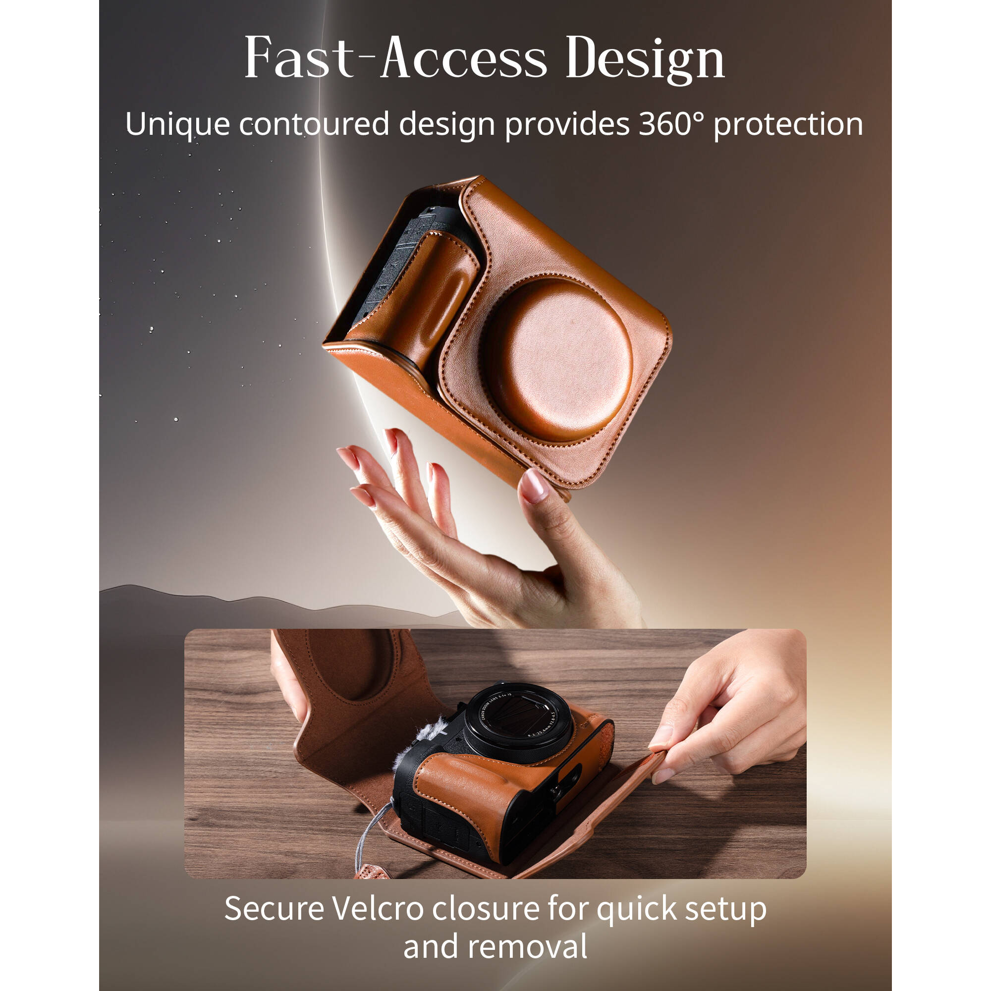 SmallRig Leather Case Kit for Canon PowerShot V1 (Black) 5386
