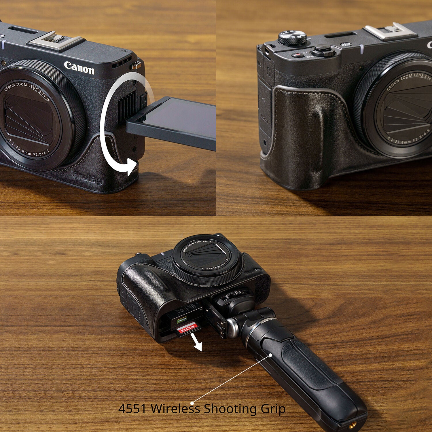 SmallRig Leather Case Kit for Canon PowerShot V1 (Black) 5386