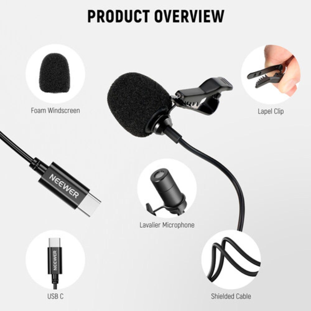 NEEWER CM6 USB-C Lavalier Microphone - 2 Pack