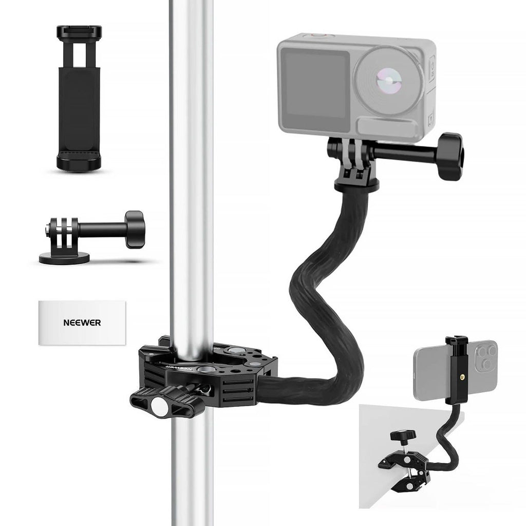 NEEWER GP-26 Flexible Action Camera Mount Kit with Super Clamp