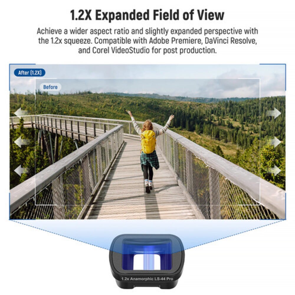 NEEWER LS-44 Pro 1.2x Blue Anamorphic Lens for DJI Osmo Pocket 3