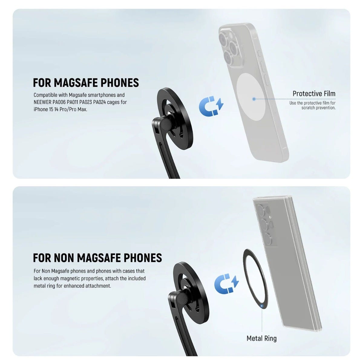 NEEWER GP-16 Flexible Action Camera Magnetic Neck Mount - Gray