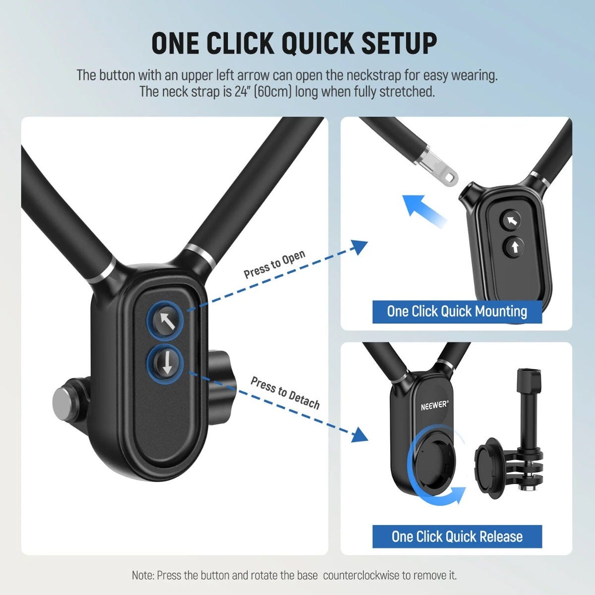 NEEWER GP-16 Flexible Action Camera Magnetic Neck Mount - Gray