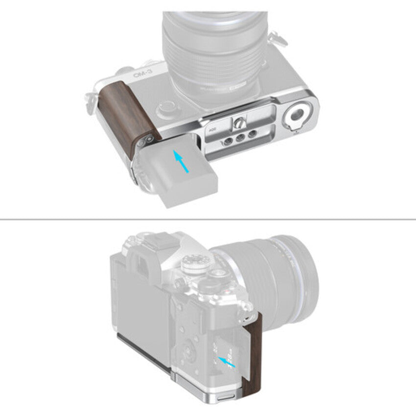 SmallRig L-Shaped Mount Plate with Wooden Handle for OM SYSTEM OM-3 5563