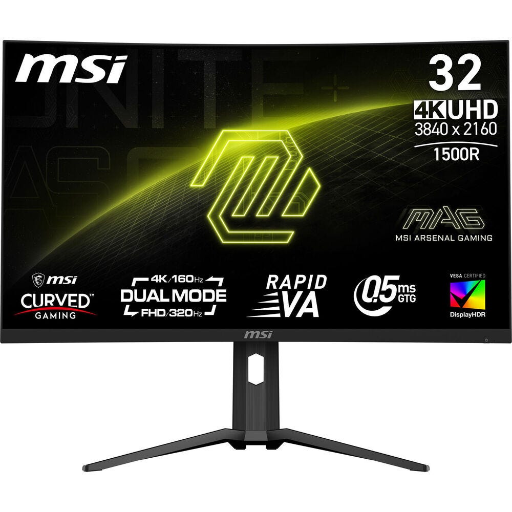 MSI MAG 321CUPDF 31.5" UHD 160Hz/FHD 320Hz Dual Mode Curved Gaming Monitor