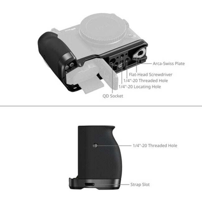 SmallRig L-Shaped Mount Plate with Silicone Handle for Nikon ZR 5466