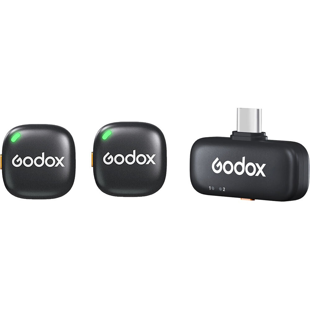 Godox C01 2-Person Wireless Microphone System for Mobile USB-C (2.4 GHz, Black)