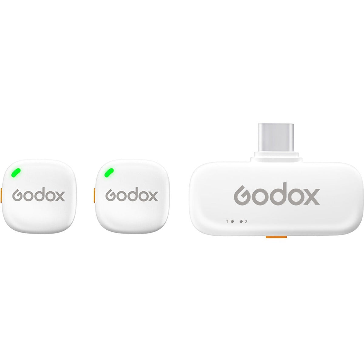 Godox C01 2-Person Wireless Microphone System for Mobile USB-C (2.4 GHz, White)