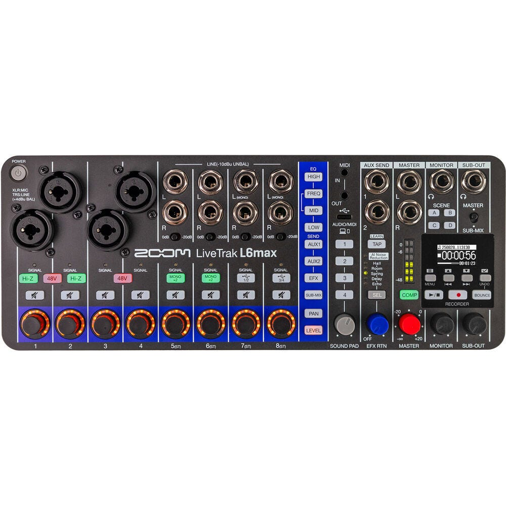 Zoom LiveTrak L6Max Multi-Track Mixer and Recorder