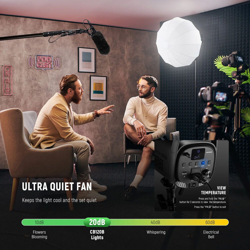  NEEWER CB120B Bi-Colour Video Light with App Control