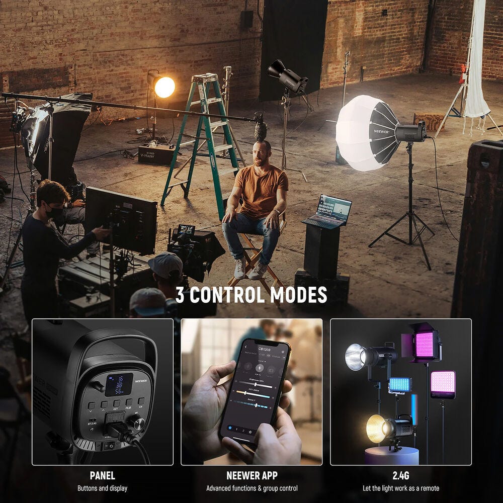  NEEWER CB120B Bi-Colour Video Light with App Control
