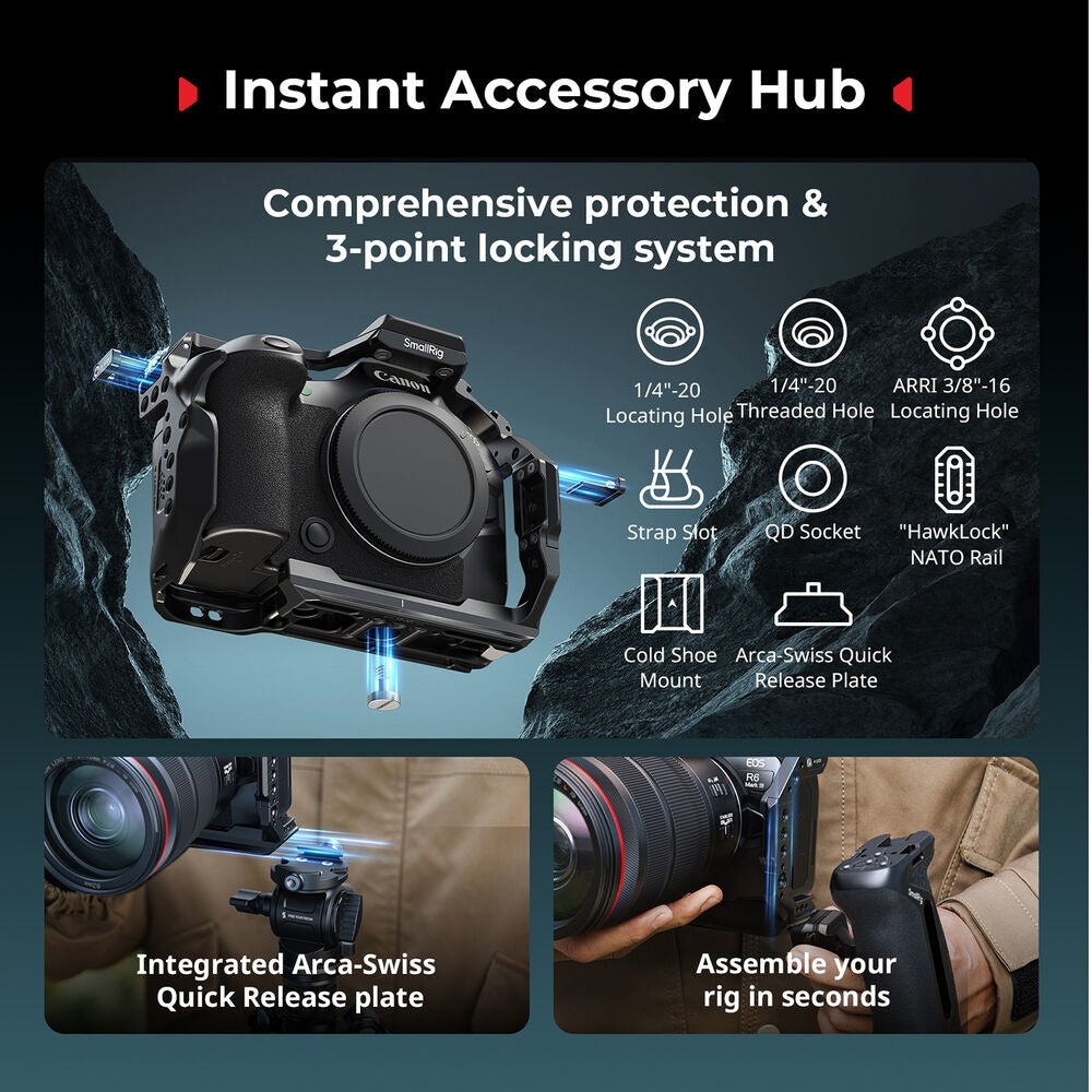SmallRig "HawkLock" Quick Release Cage Kit for Canon EOS R6 Mark III / R6 Mark II