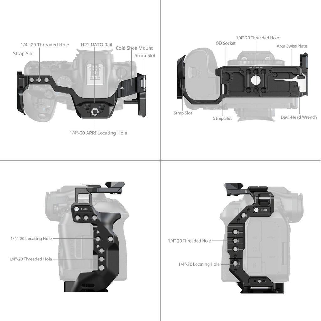 SmallRig "HawkLock" Quick Release Cage for Canon EOS R6 Mark III / R6 Mark II 5954