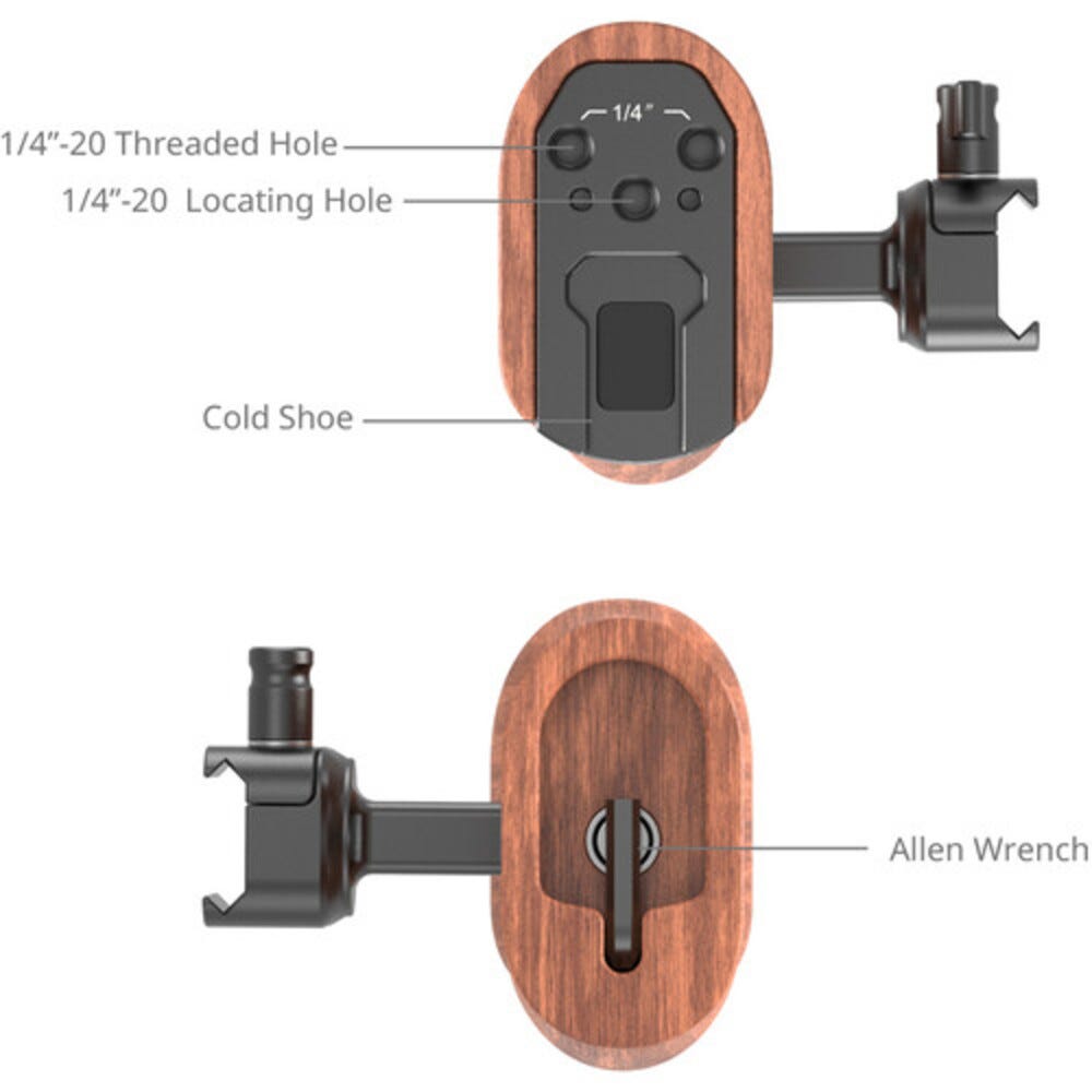 SmallRig Wooden Side Handle with NATO Clamp 2187C