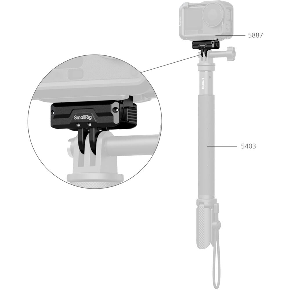 SmallRig Bidirectional Quick Release Folding Adapter Mount with 2-Prong Mount and 1/4"-20 Threaded Hole 5890