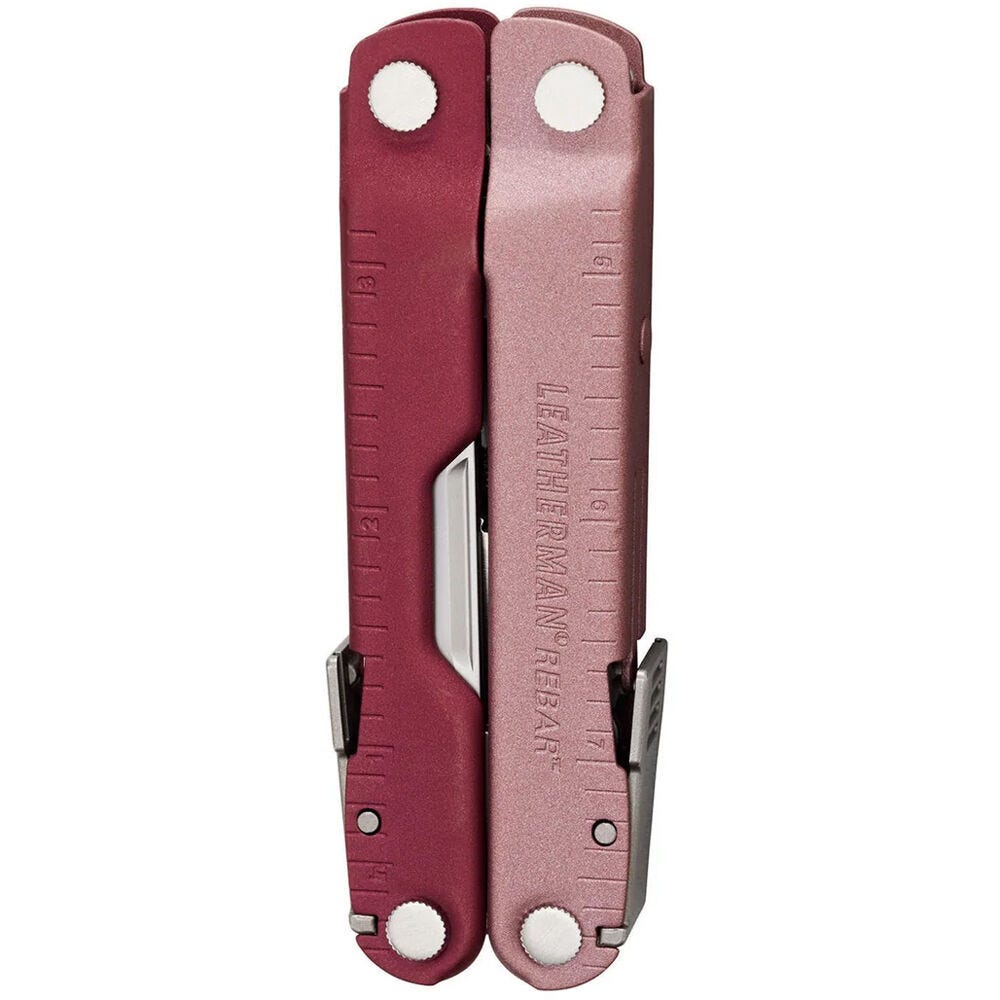 Leatherman Rebar Multi-Tool with Cranberry Sheath - Heathered Cranberry
