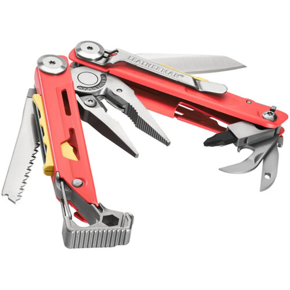 Leatherman Signal Camping Multi-Tool with Nylon Sheath - Guava & Silver