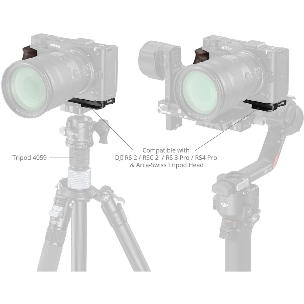 SmallRig L-Shaped Mount Plate with Wooden Handle for Nikon ZR 5906