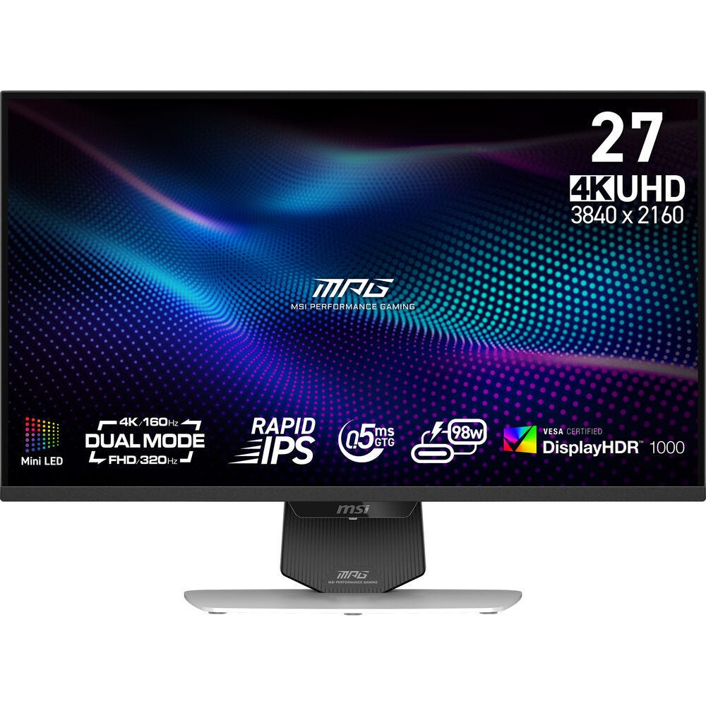 MSI MPG 274URDFW E16M 27" UHD 160Hz/FHD 320Hz Dual Mode Rapid IPS Gaming Monitor