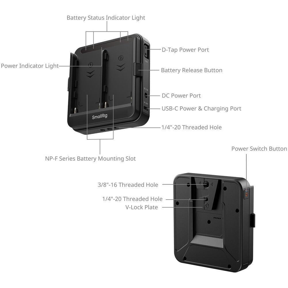 SmallRig Adapter Plate for NP-F Type Batteries (Supports UPS) 5536