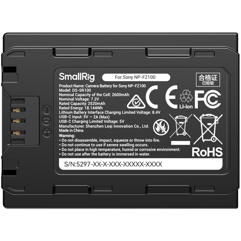 SmallRig USB-C Camera Battery with Power Display for Sony NP-FZ100 5297