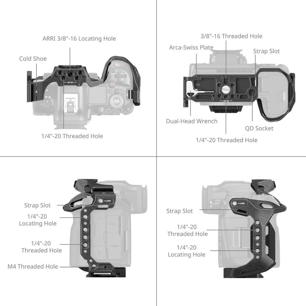 SmallRig Black Mamba Cage for Canon EOS R5 Mark II 4975B