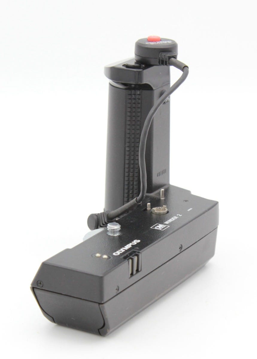 Used Olympus OM Winder 2 SN:491060 with Focus Trigger Cord