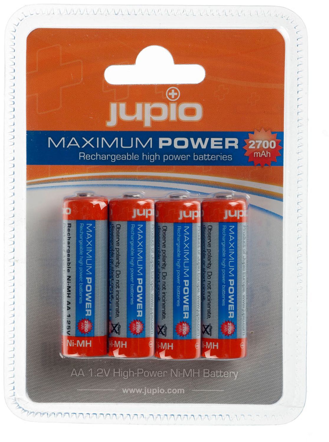 Jupio Rechargeable AA Batteries 2700mAh, 4 pack