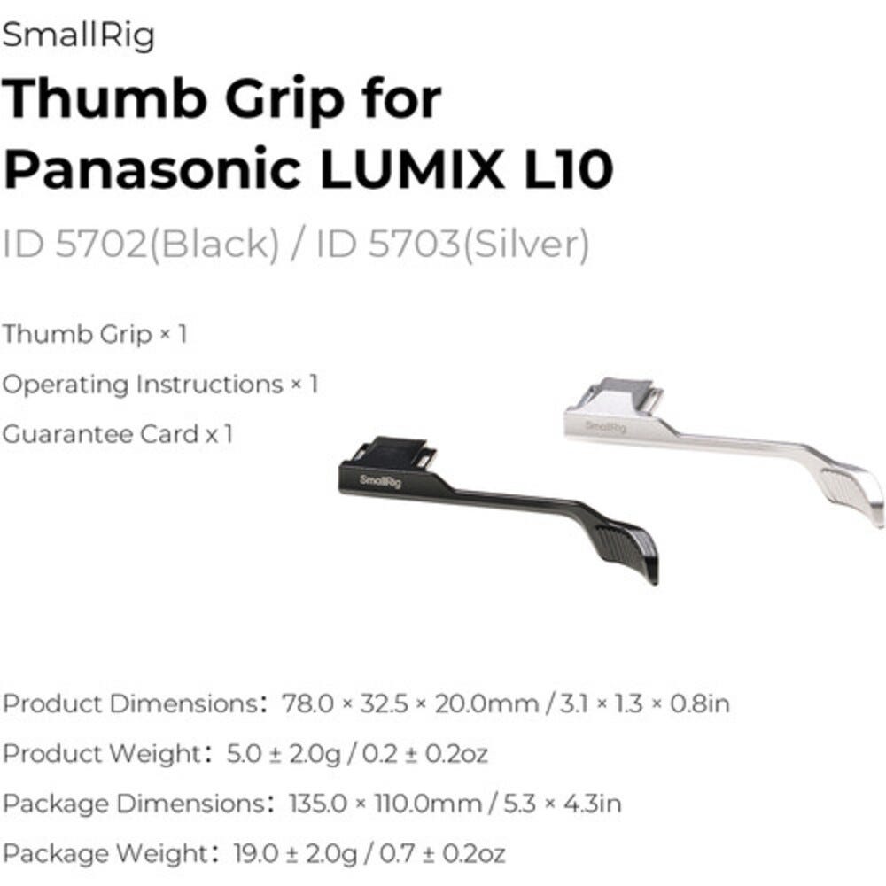 SmallRig Thumb Grip for Panasonic LUMIX L10 (Silver) 5703