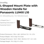 SmallRig L-Shaped Mount Plate with Wooden Handle for Panasonic LUMIX L10 (Silver)