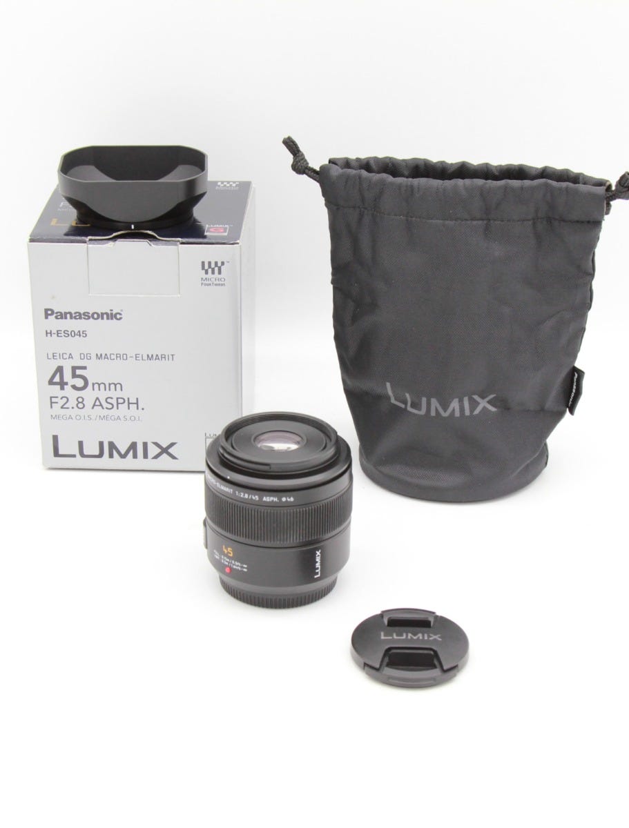 Used Panasonic Leica 45mm f2.8 DG Elmarit Macro Lens (MFT) S/N:XT5LG001133