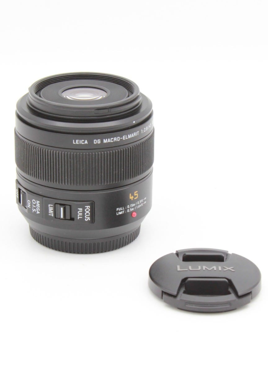 Used Panasonic Leica 45mm f2.8 DG Elmarit Macro Lens (MFT) S/N:XT5LG001133