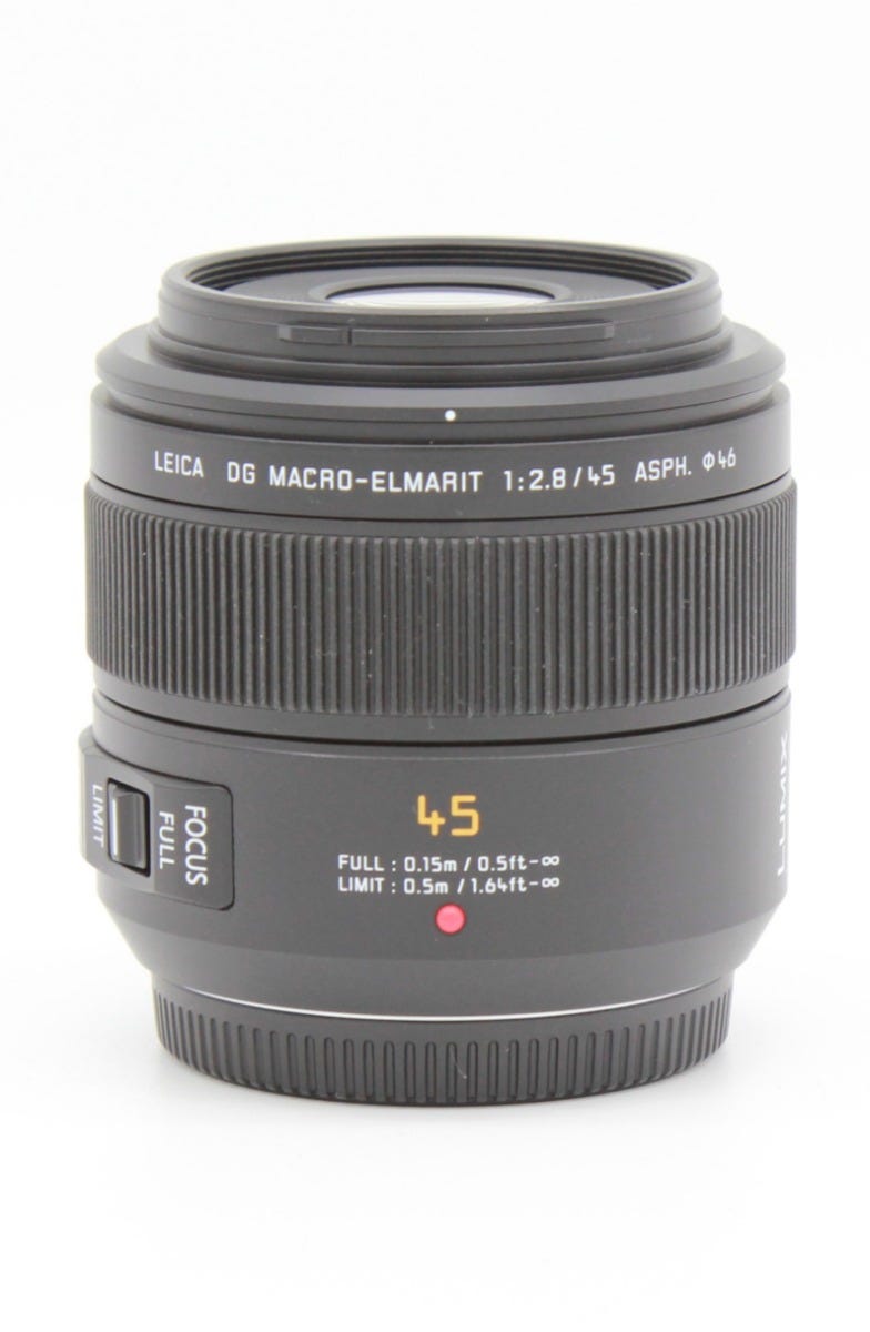 Used Panasonic Leica 45mm f2.8 DG Elmarit Macro Lens (MFT) S/N:XT5LG001133