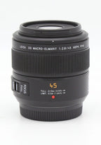 Used Panasonic Leica 45mm f2.8 DG Elmarit Macro MFT Lens S/N:XT2CN201043